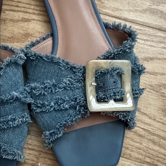 Blue Denim Buckle Sandals - Picture 3 of 6
